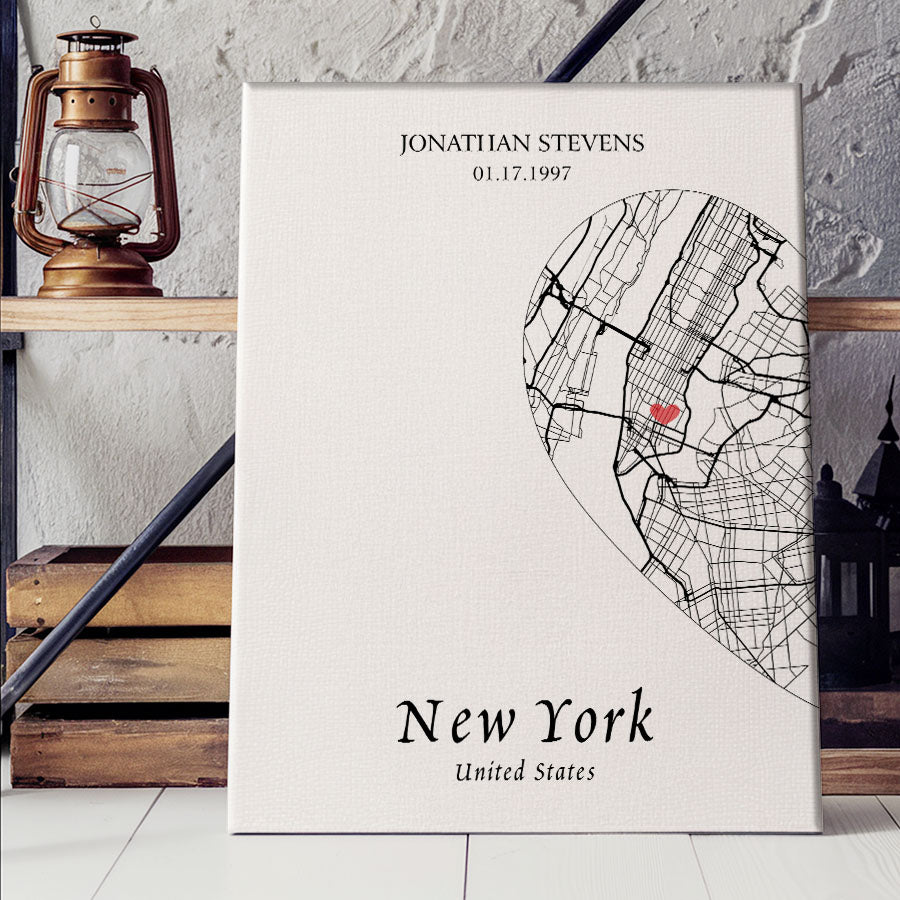 Personalised Valentine Gifts for Husband | Map Valentine