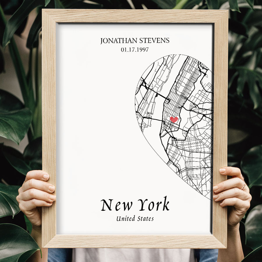 Personalised Valentine Gifts for Husband | Map Valentine