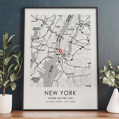 Personalised Valentine Gifts for Husband | Custom Map Print