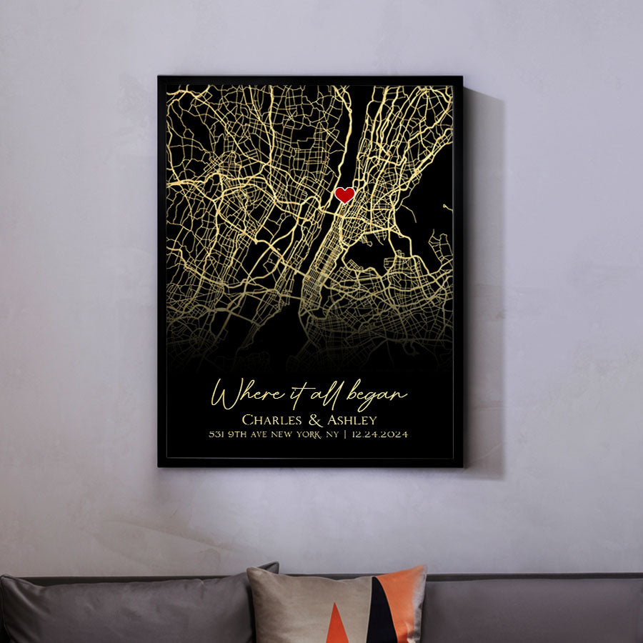 Personalised Valentine Gifts for Husband | Map Valentine's Day