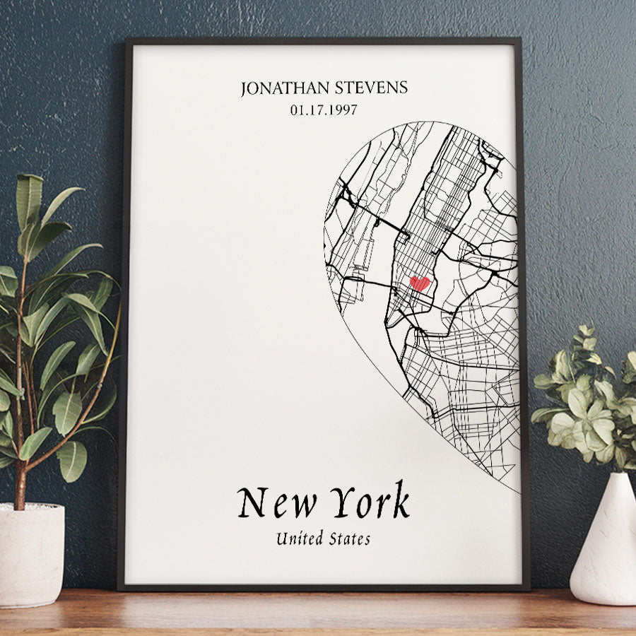 Personalised Valentine Gifts for Husband | Map Valentine