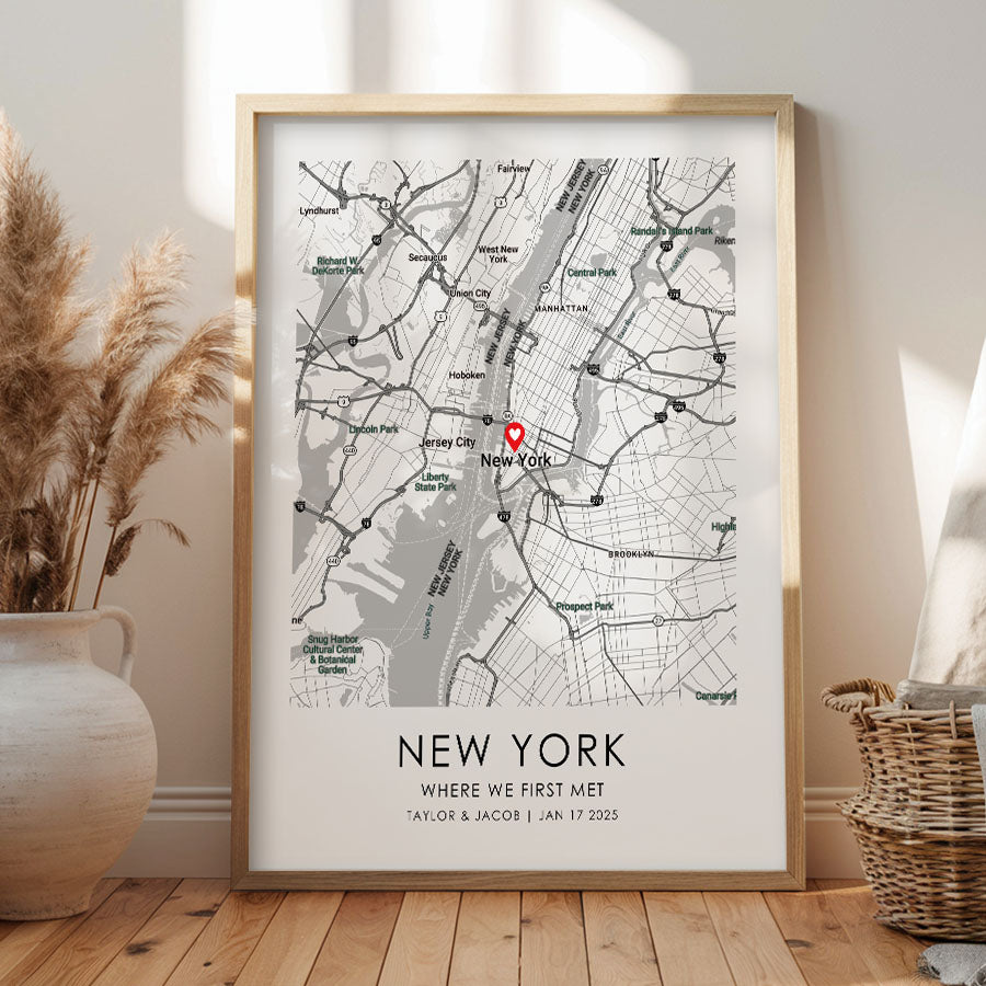 Personalised Valentine Gifts for Husband | Custom Map Print
