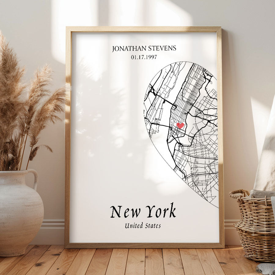 Personalised Valentine Gifts for Husband | Map Valentine