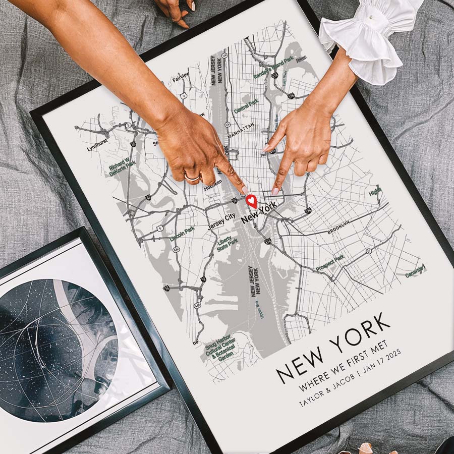 Personalised Valentine Gifts for Husband | Custom Map Print