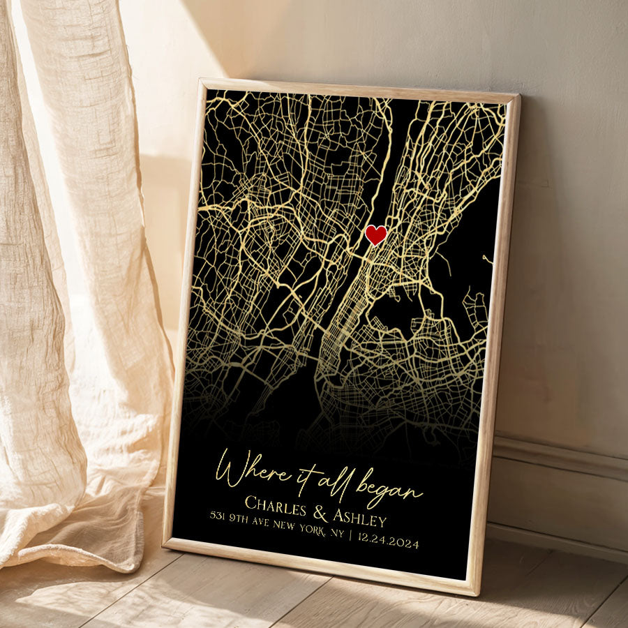 Personalised Valentine Gifts for Husband | Map Valentine's Day