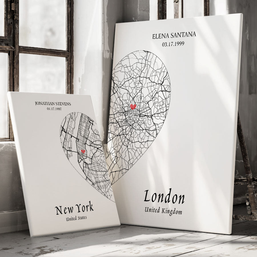 Personalised Valentine Gifts for Husband | Map Valentine
