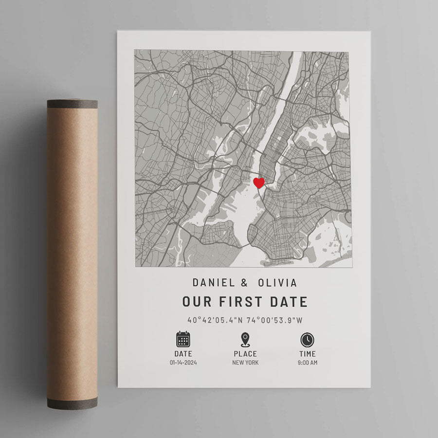 Personalised Valentine Gifts for Husband | Custom Map Prints