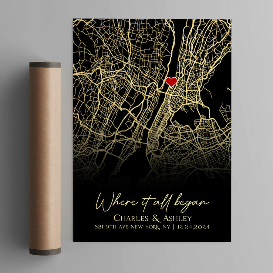 Personalised Valentine Gifts for Husband | Map Valentine's Day