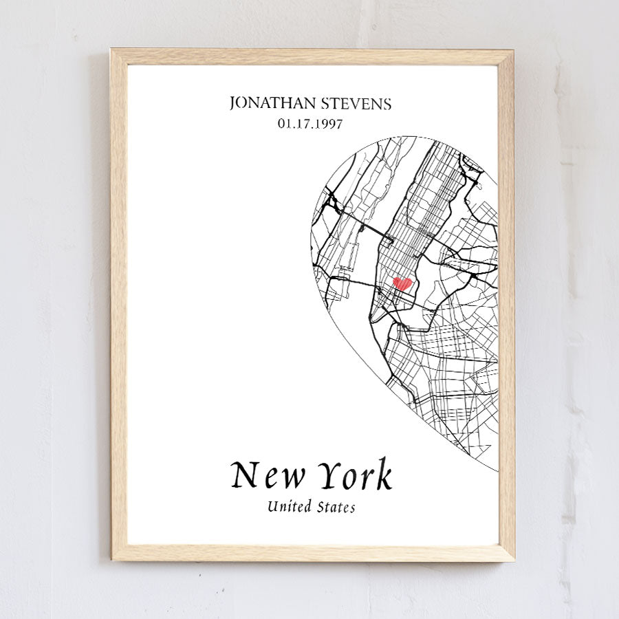 Personalised Valentine Gifts for Husband | Map Valentine