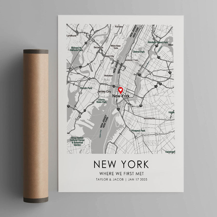 Personalised Valentine Gifts for Husband | Custom Map Print