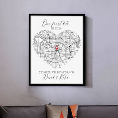 Personalised Valentines Gift For Boyfriend | Custom Map Prints