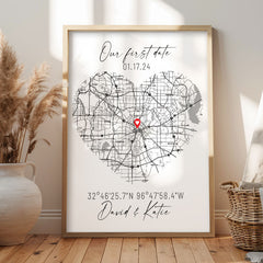 Personalised Valentines Gift For Boyfriend | Custom Map Prints