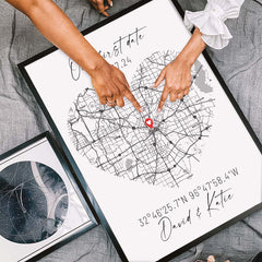 Personalised Valentines Gift For Boyfriend | Custom Map Prints