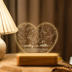 Personalised Valentines Gifts for Him | Personalized Star Map Plaque