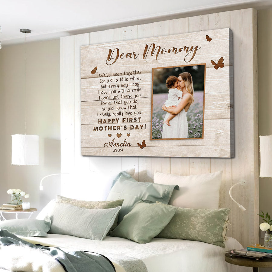 Personalized 1st Mothers Day Gifts | 1st Mother’s Day Gift Canvas