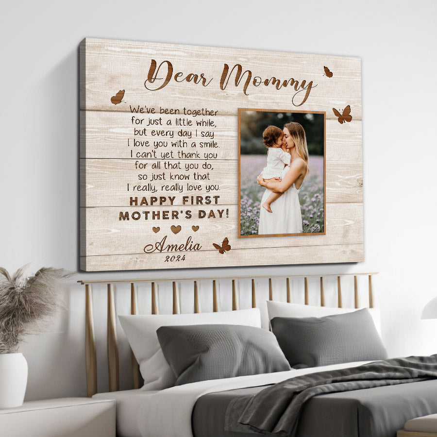 Personalized 1st Mothers Day Gifts | 1st Mother’s Day Gift Canvas