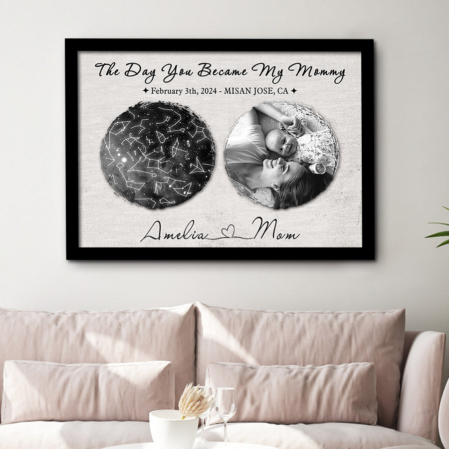 Personalized 1st Mothers Day Gifts | Custom Star Map Mother’s Day Canvas Art