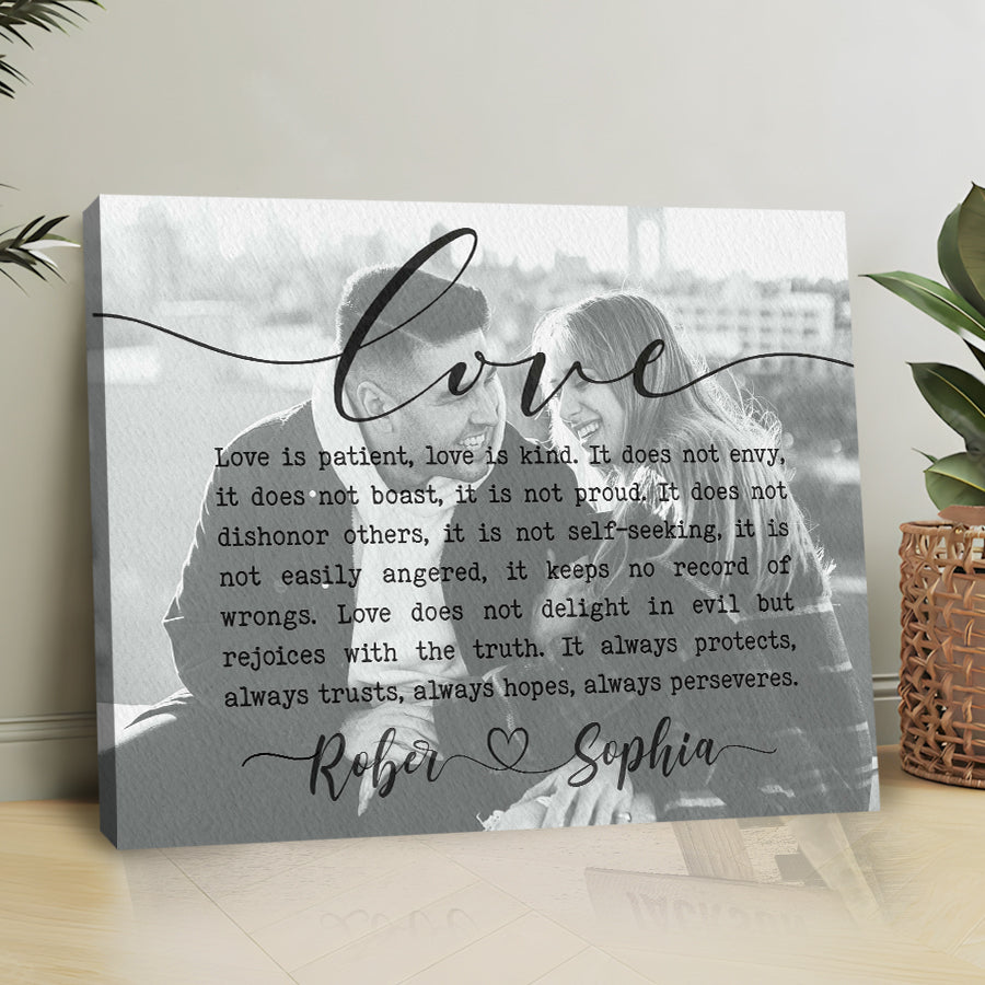 Personalized First Valentine Gift for Boyfriend | Custom Song Lyrics on Canvas