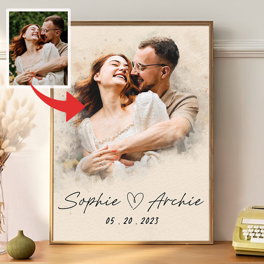 Personalized First Valentine’s Day Gift for Boyfriend | Canvas Photo Prints Custom