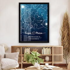 Personalized First Valentine’s Day Gift for Boyfriend | Custom Starmap Canvas Prints