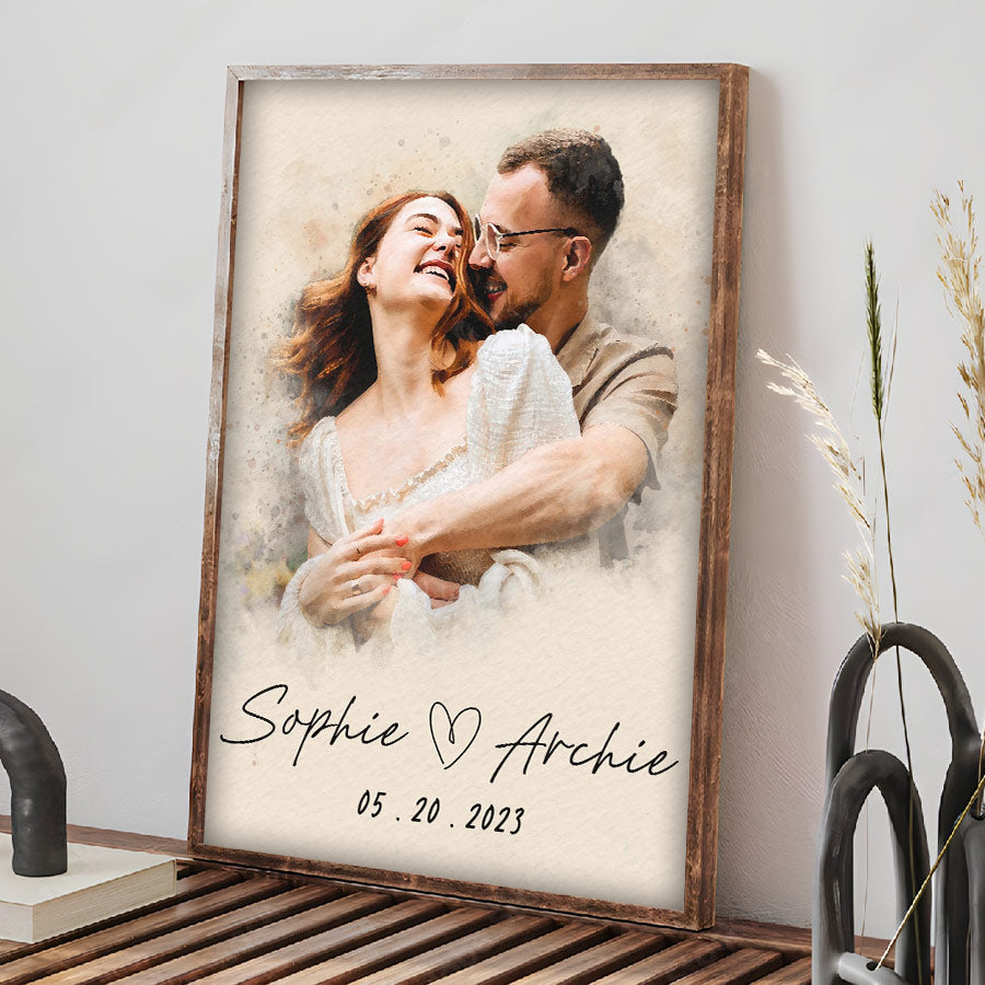 Personalized First Valentine’s Day Gift for Boyfriend | Canvas Photo Prints Custom