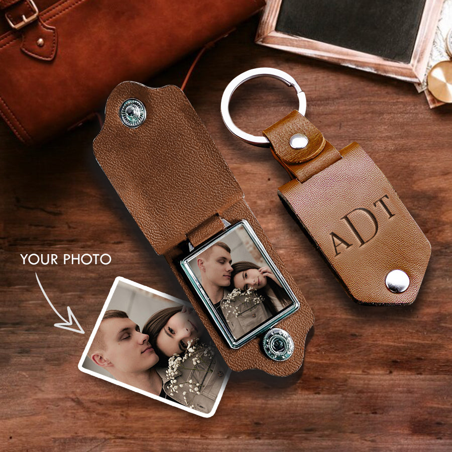 Personalized Gifts for Boyfriend Valentine’s | Custom Leather Keychain