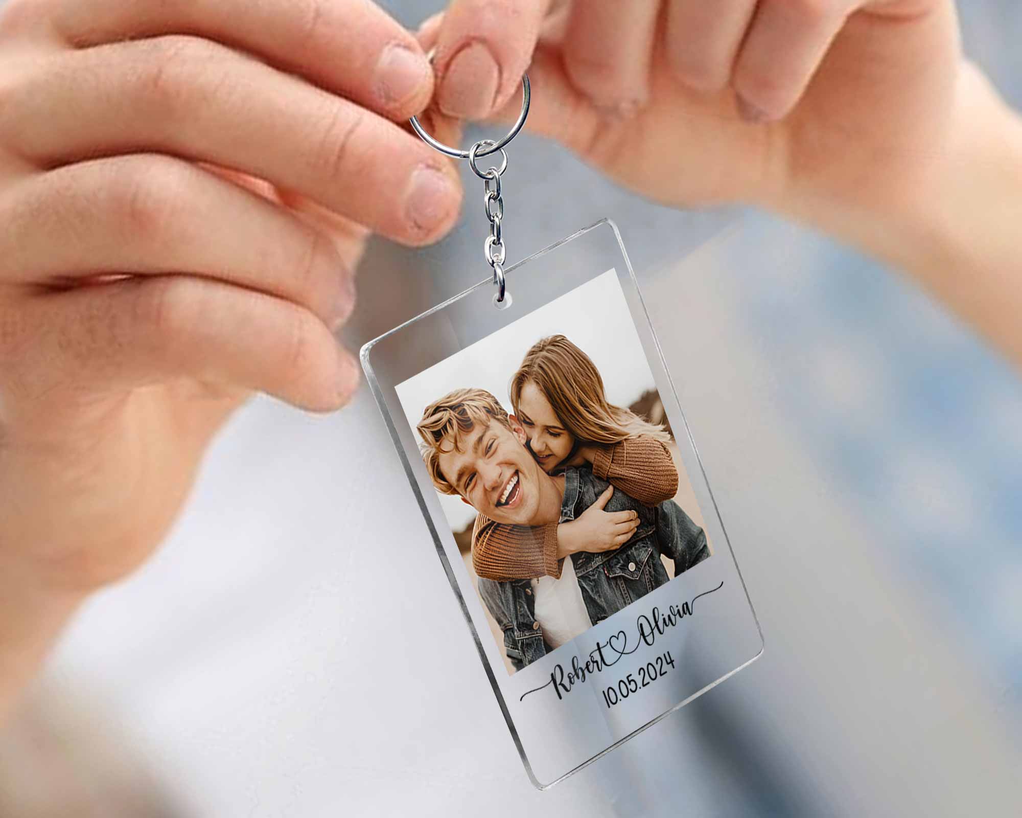 Personalized Gifts for Boyfriend Valentines | Custom Photo Acrylic Keychain