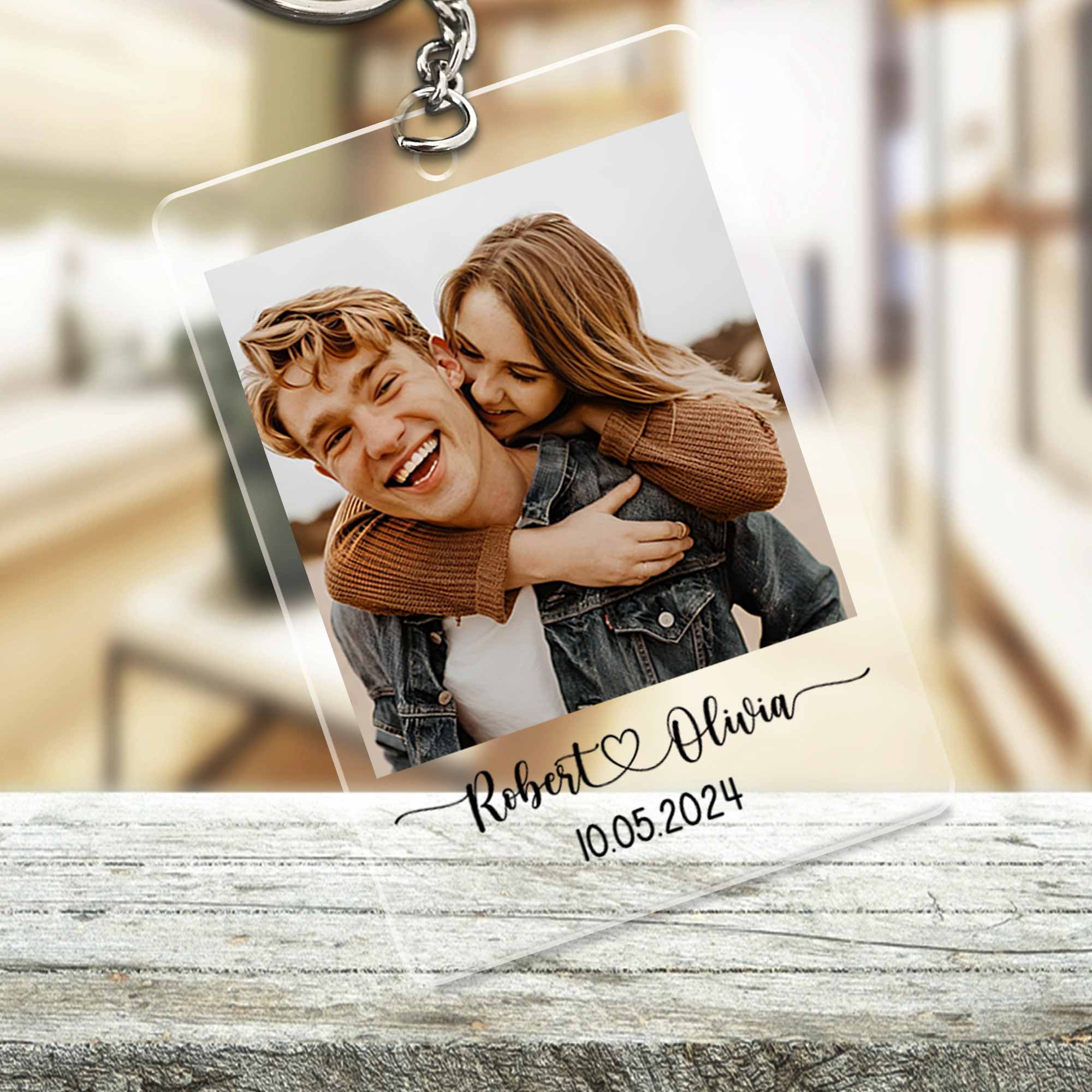 Personalized Gifts for Boyfriend Valentines | Custom Photo Acrylic Keychain
