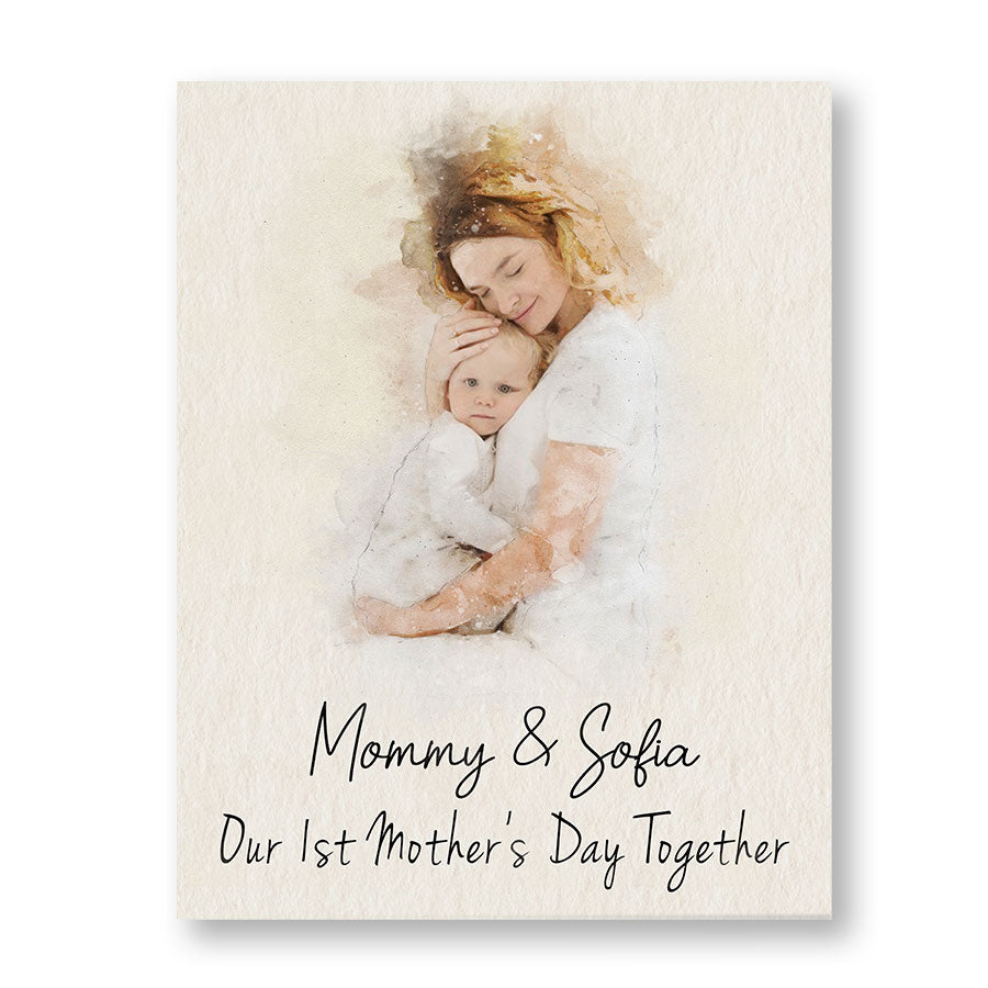 Personalized Gifts For New Mom | Watercolor Photo Canvas For 1st Mother’s Day
