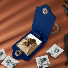 Personalized Mens Valentines Day Gifts | Custom Photo Leather Keychain