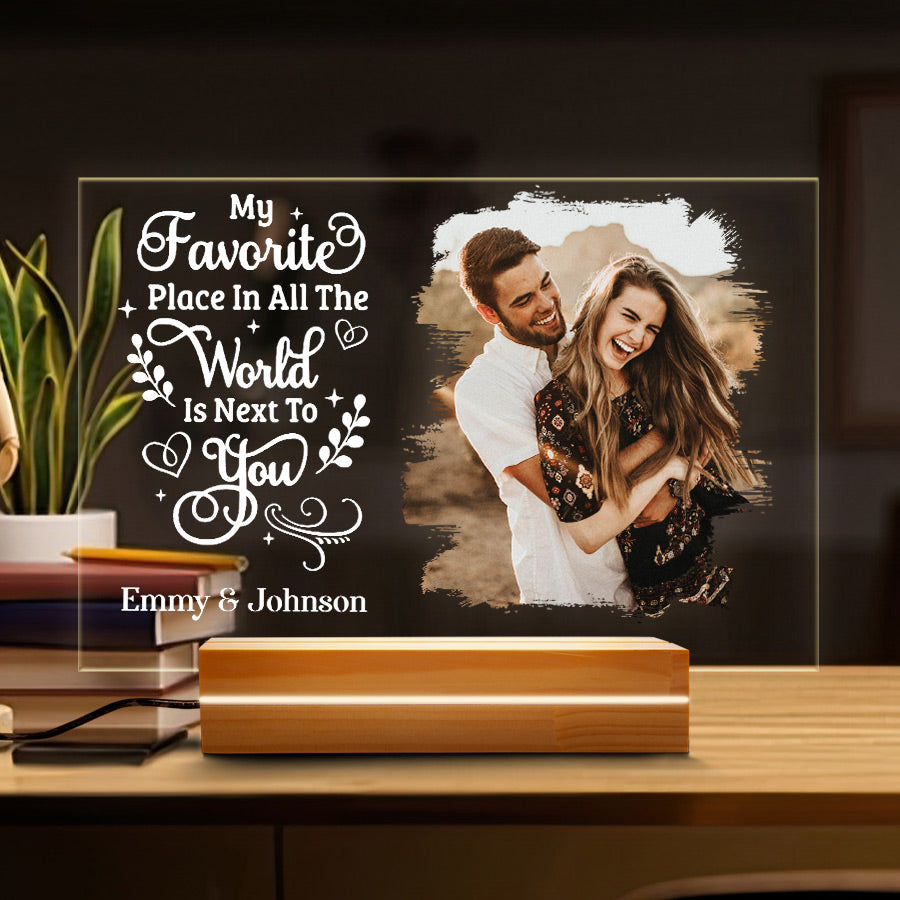 Personalized Mens Valentines Gifts | Custom Photo Acrylic Plaque Led Night Light