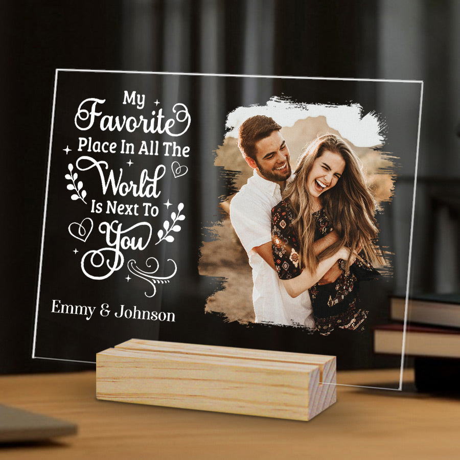 Personalized Mens Valentines Gifts | Custom Photo Acrylic Plaque Led Night Light