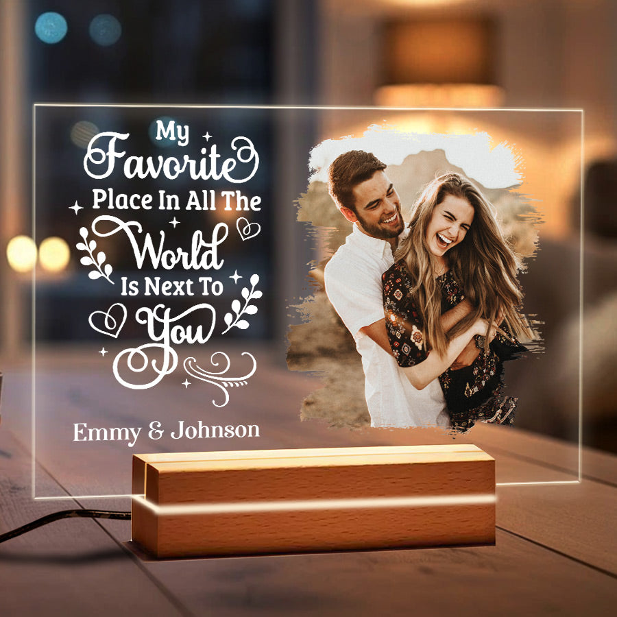 Personalized Mens Valentines Gifts | Custom Photo Acrylic Plaque Led Night Light