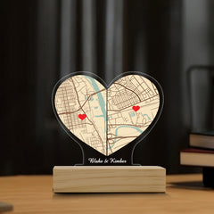 Personalized Valentine Gift | Custom Map Led Night Light