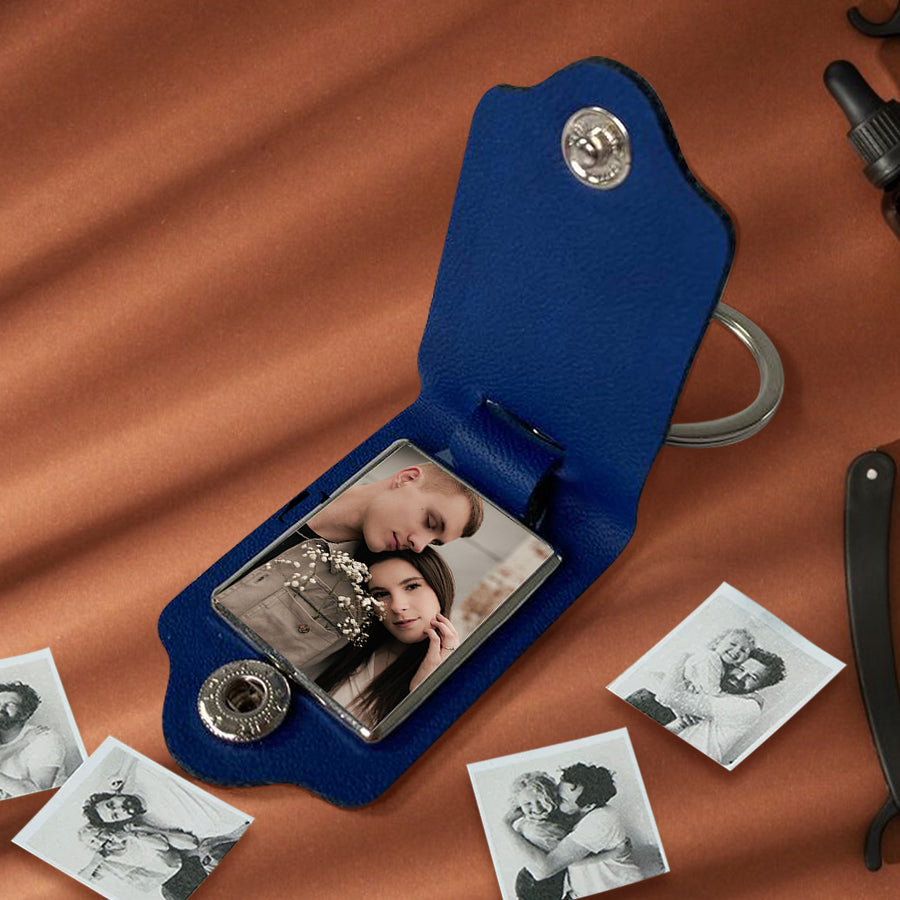 Personalized Valentine Gifts for Him | Custom Leather Keychain