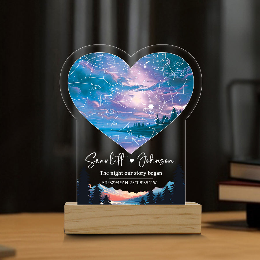 Personalized Valentine Gifts for Him | Custom Star Map by Date Plaque
