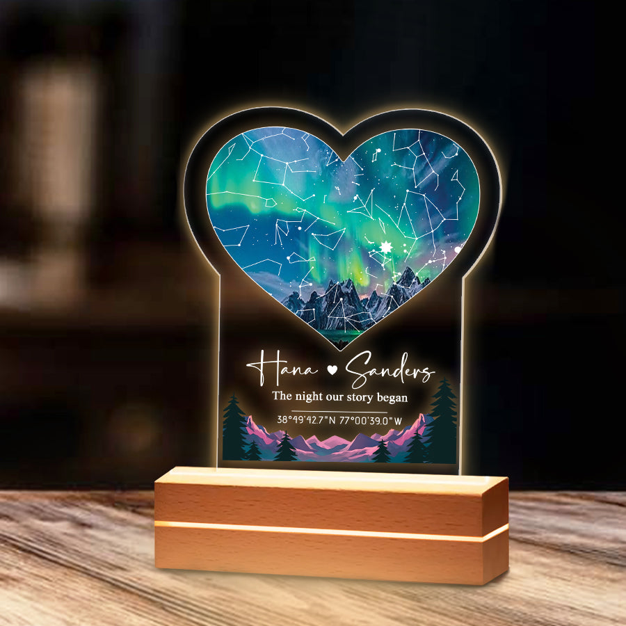 Personalized Valentine Gifts for Him | Custom Star Map With Names Plaque