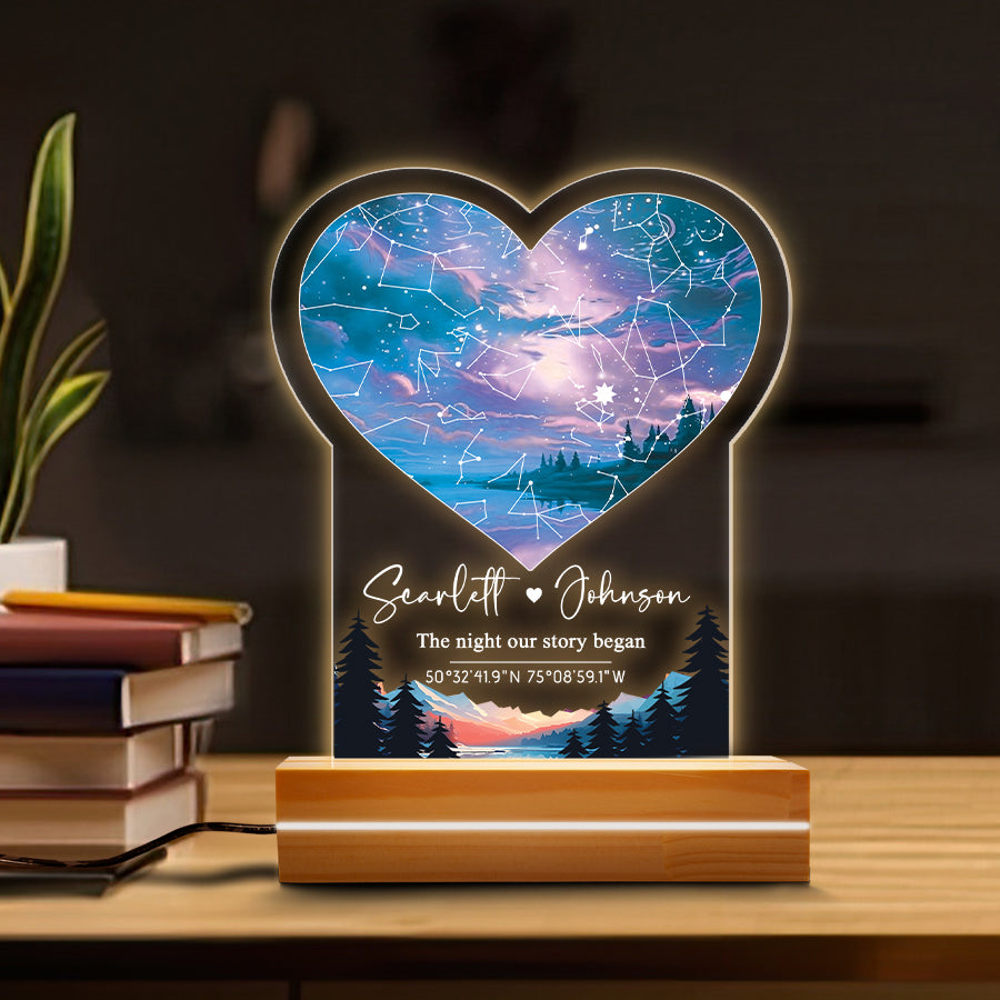 Personalized Valentine Gifts for Him | Custom Star Map by Date Plaque