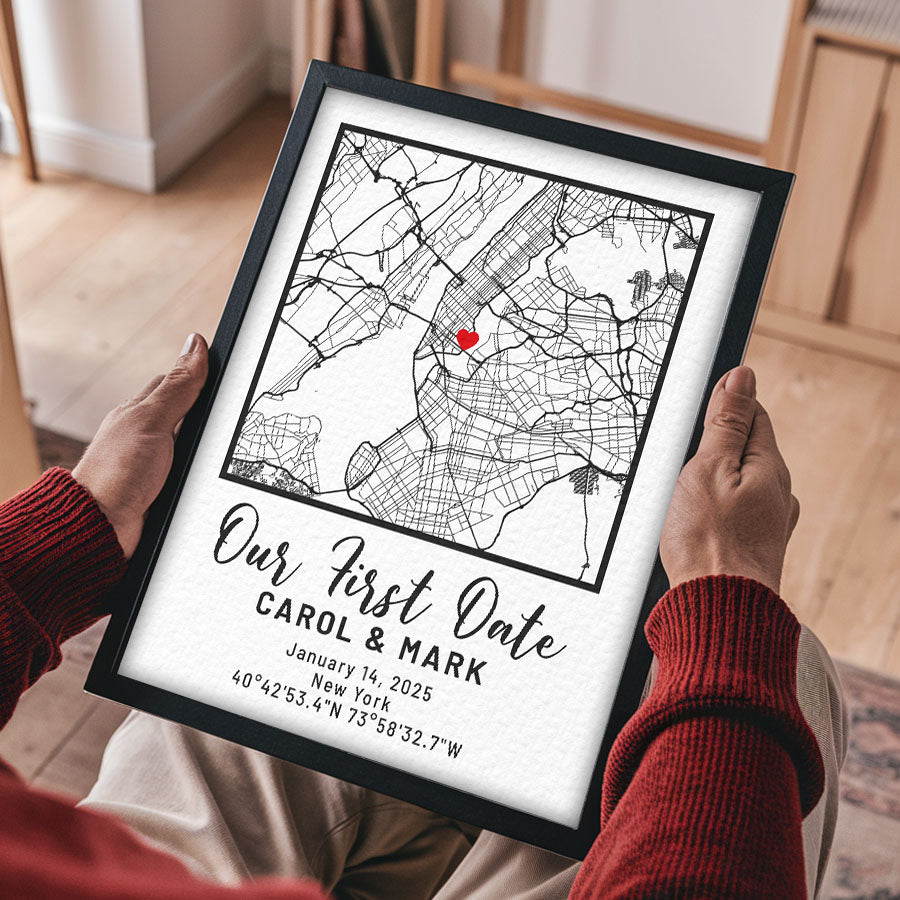 Personalized Valentine’s Day Gift for Husband | Custom Map Print