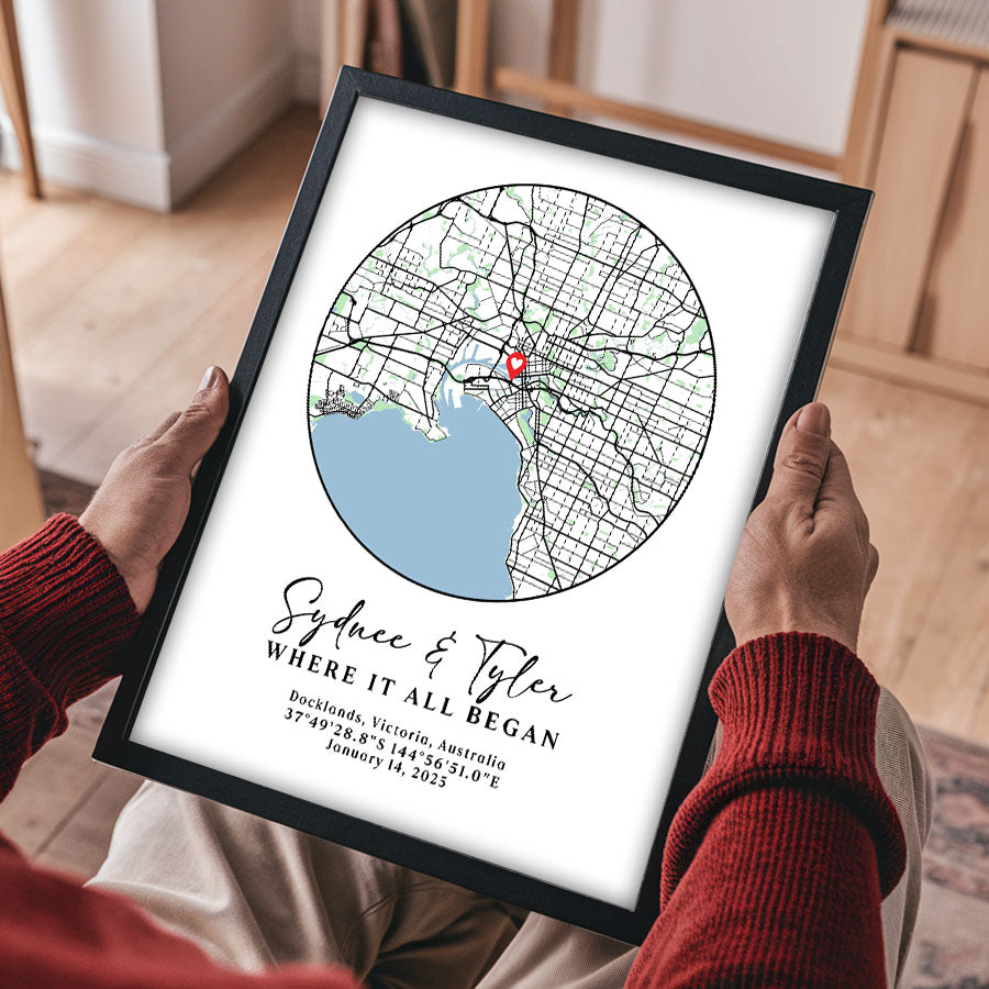 Personalized Valentine’s Day Gift for Husband | Custom Map Prints