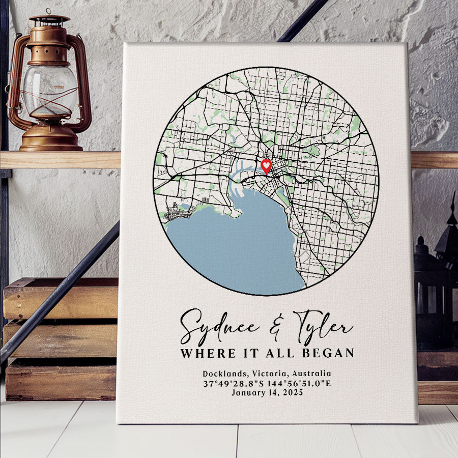 Personalized Valentine’s Day Gift for Husband | Custom Map Prints