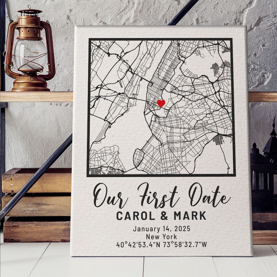 Personalized Valentine’s Day Gift for Husband | Custom Map Print