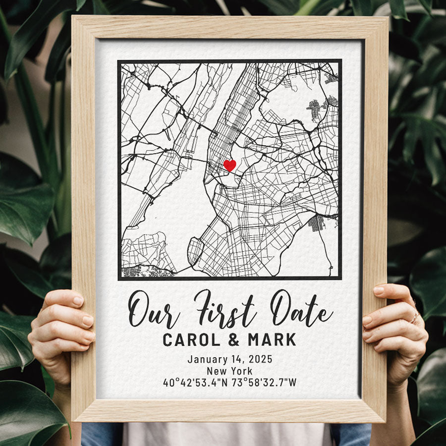 Personalized Valentine’s Day Gift for Husband | Custom Map Print