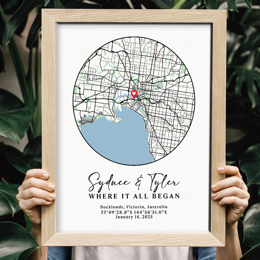 Personalized Valentine’s Day Gift for Husband | Custom Map Prints