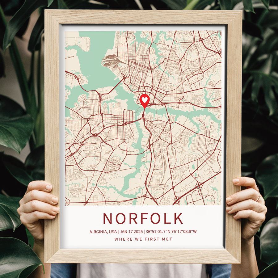 Personalized Valentine’s Day Gift for Husband | Map Valentine