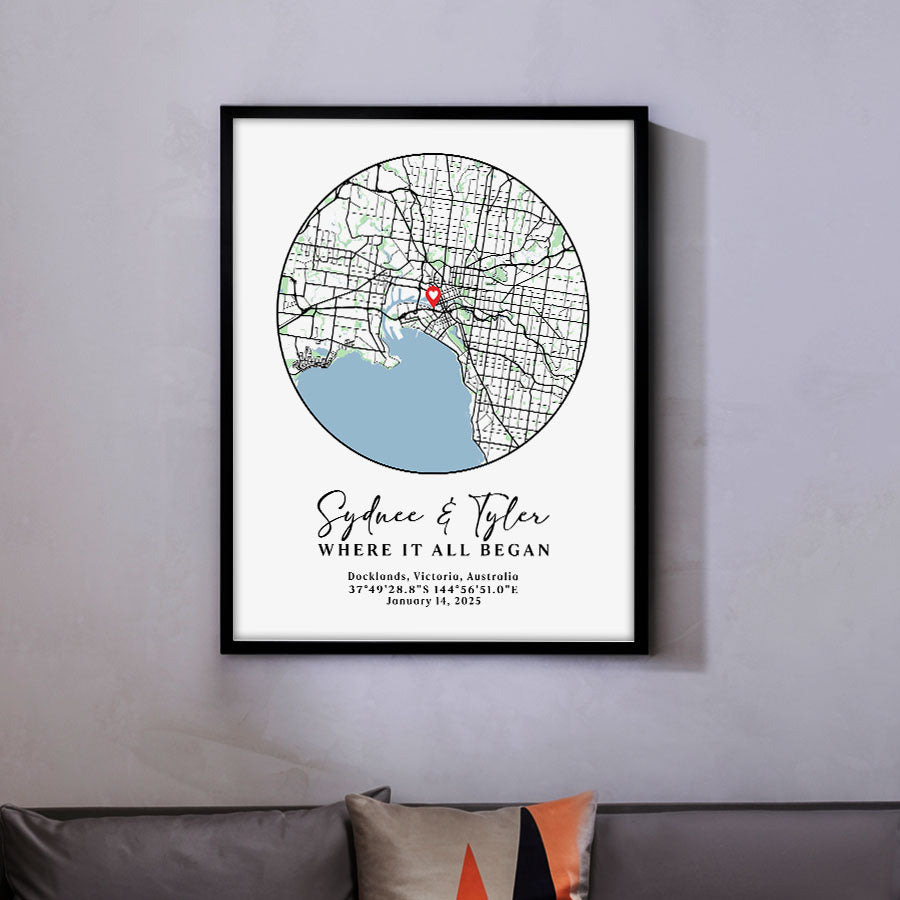 Personalized Valentine’s Day Gift for Husband | Custom Map Prints
