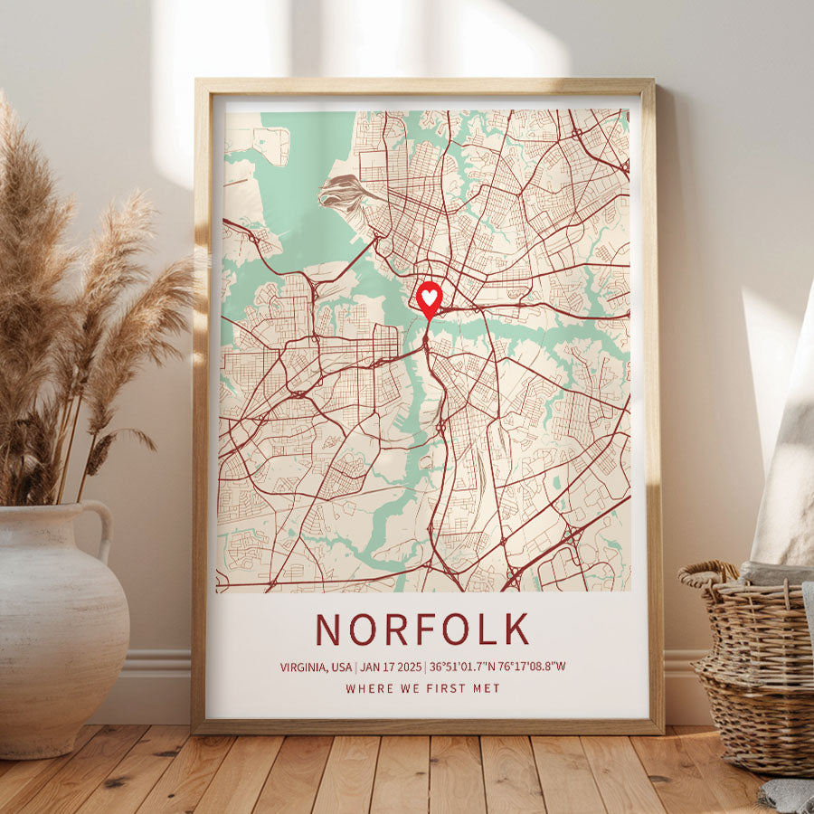 Personalized Valentine’s Day Gift for Husband | Map Valentine