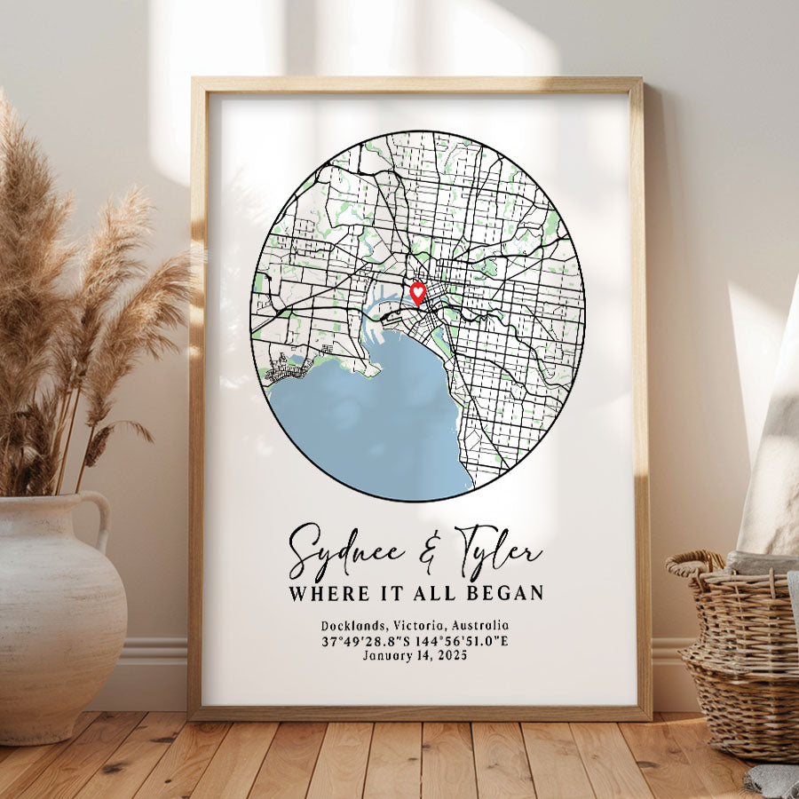 Personalized Valentine’s Day Gift for Husband | Custom Map Prints