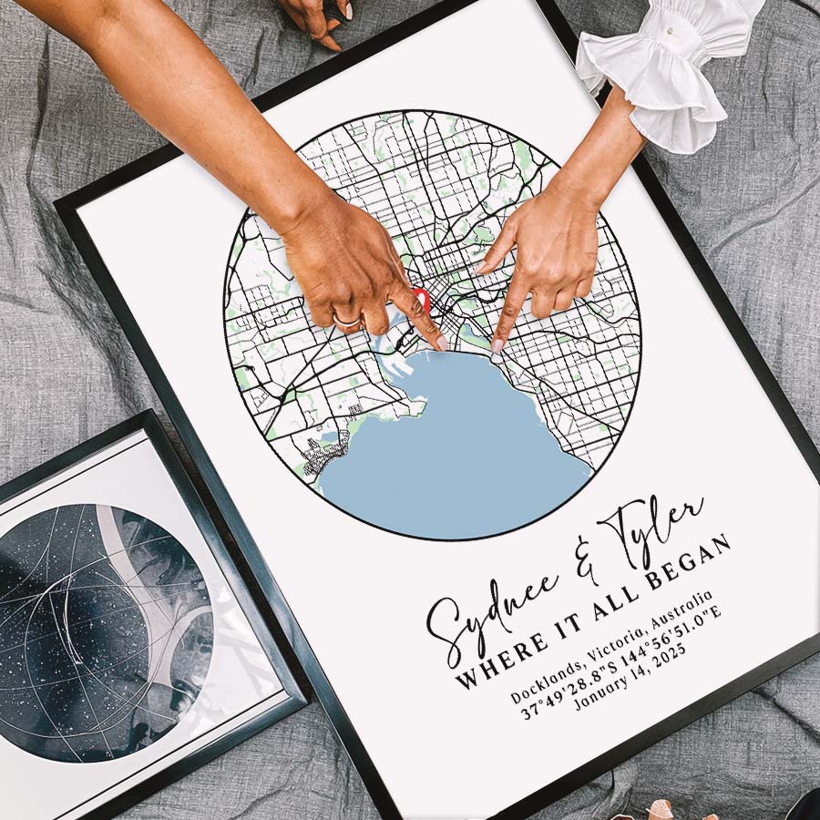 Personalized Valentine’s Day Gift for Husband | Custom Map Prints