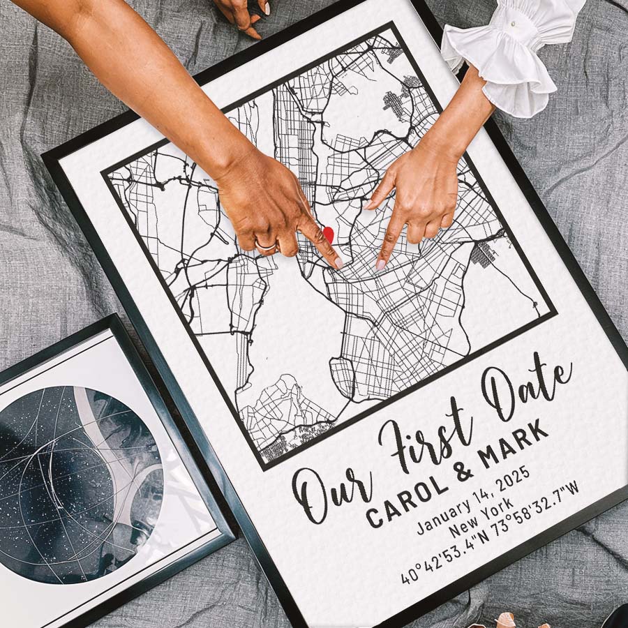 Personalized Valentine’s Day Gift for Husband | Custom Map Print